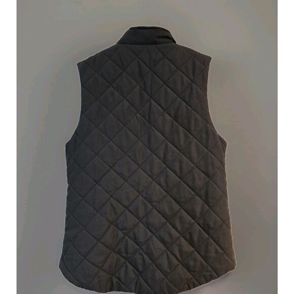 Laura Scott Womens Medium Quilted Full Zip Puffer Vest Grey & Ivory Equestrian - Picture 2 of 8